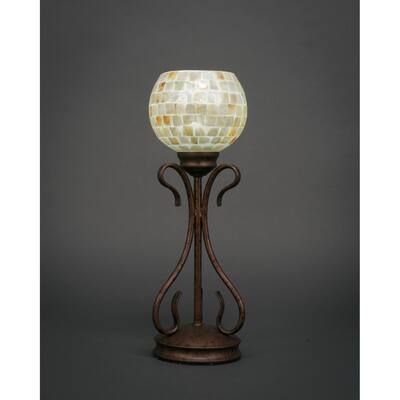 Toltec Swan 1 Light Accent Lamp Shown In Bronze Finish With 6" Mystic Seashell Glass Shade
