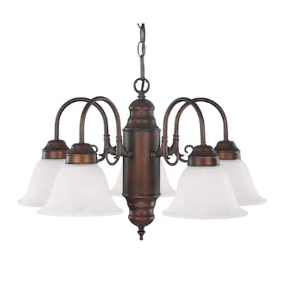 Traditional 5-light Burnished Bronze Chandelier