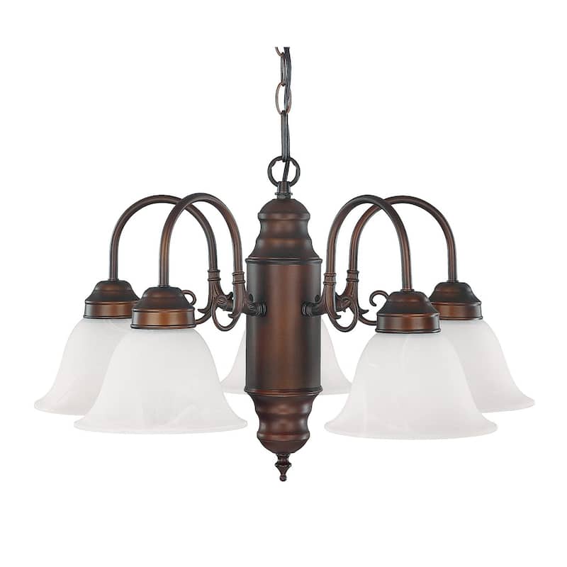 Traditional 5-light Burnished Bronze Chandelier