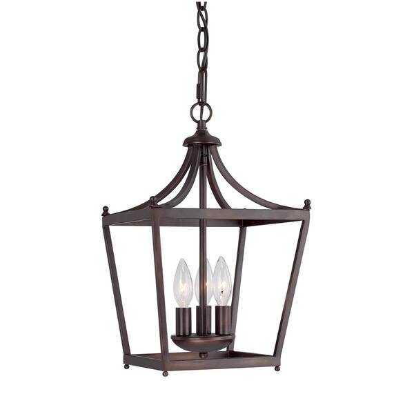 slide 1 of 1, Stanton 3-light Burnished Bronze Foyer Fixture - Burnished Bronze - Burnished Bronze