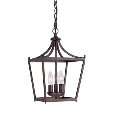 Stanton 3-light Burnished Bronze Foyer Fixture - Burnished Bronze - Burnished Bronze