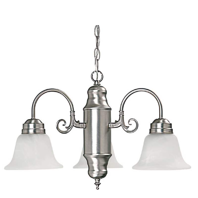 Traditional 3-light Matte Nickel Chandelier - Matte Nickel