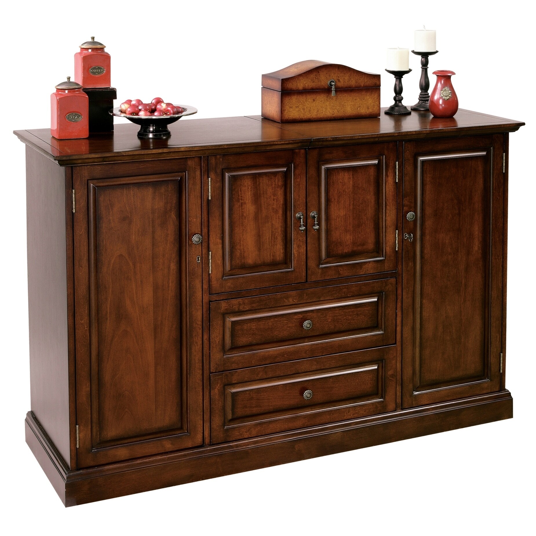 Shop Howard Miller Bar Devino Cherry Wood Bar Cabinet With Wine