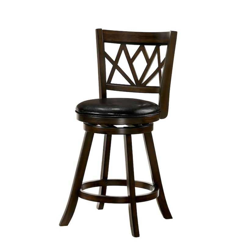 Epona Transitional Solid Wood Swivel Barstool with Padded Seat by Furniture of America