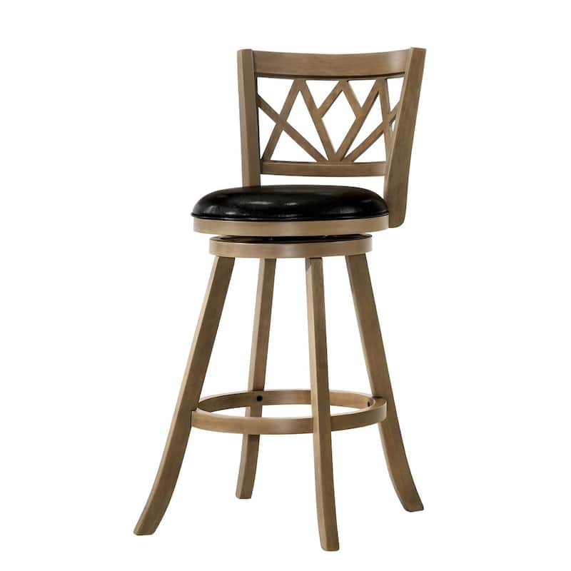 Epona Transitional Solid Wood Swivel Barstool with Padded Seat by Furniture of America - Maple - Bar Height