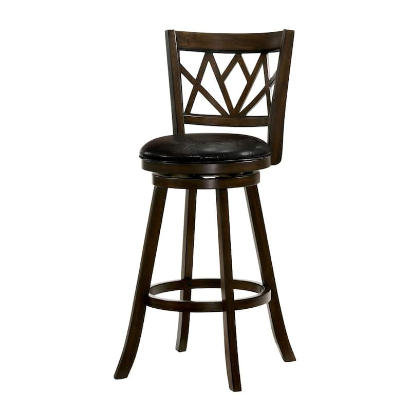Epona Transitional Solid Wood Swivel Barstool with Padded Seat by Furniture of America
