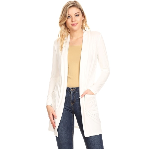 womens white duster cardigan