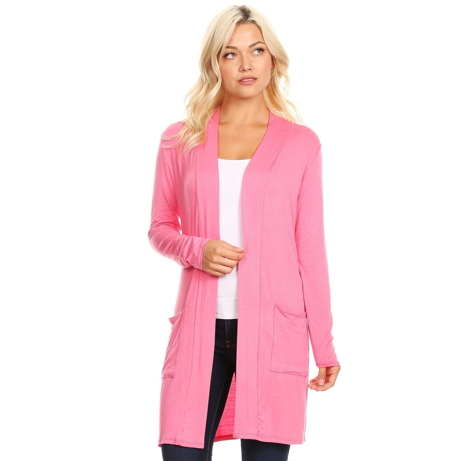 pink cardigan duster