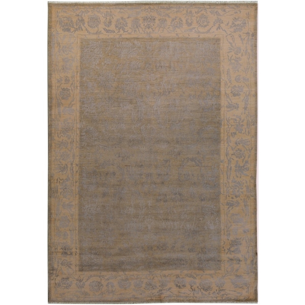 Peshawar Oswaldo Light Grey Ivory Wool And Silk Modern Rug 6 Peshawar Oswaldo Light Grey Ivory Wool And Silk Modern Rug 6 X27