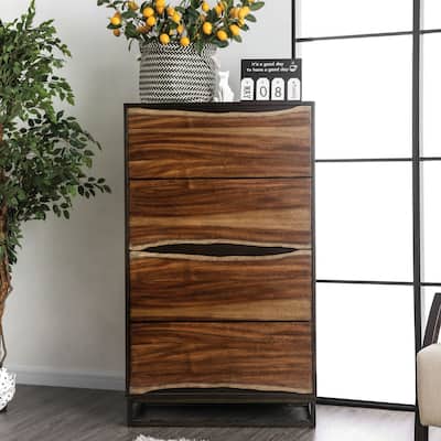 Bourdain Rustic Dark Walnut 4-Drawer Chest by Carbon Loft