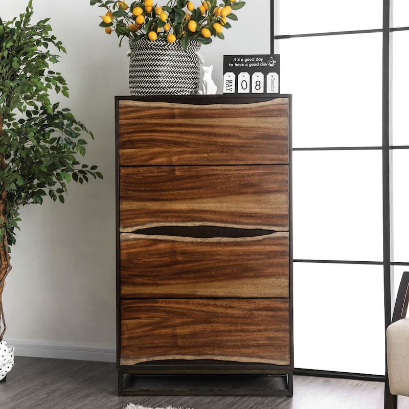 Bourdain Rustic Dark Walnut 4-Drawer Chest by Carbon Loft