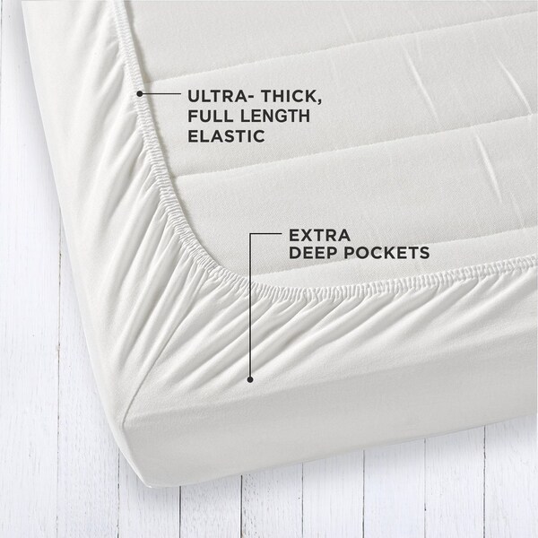 Shop Organic Cotton Wrinkle Resistant Fitted Sheet Extra Deep Pockets ...
