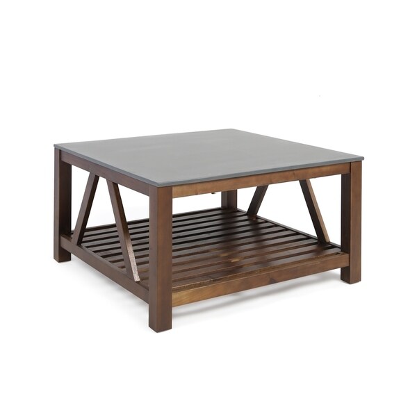 Thetis Farmhouse Acacia Wood Faux Stone Top Coffee Table By Thetis Farmhouse Acacia Wood Faux Stone Top Coffee Table By Christopher Knight Home