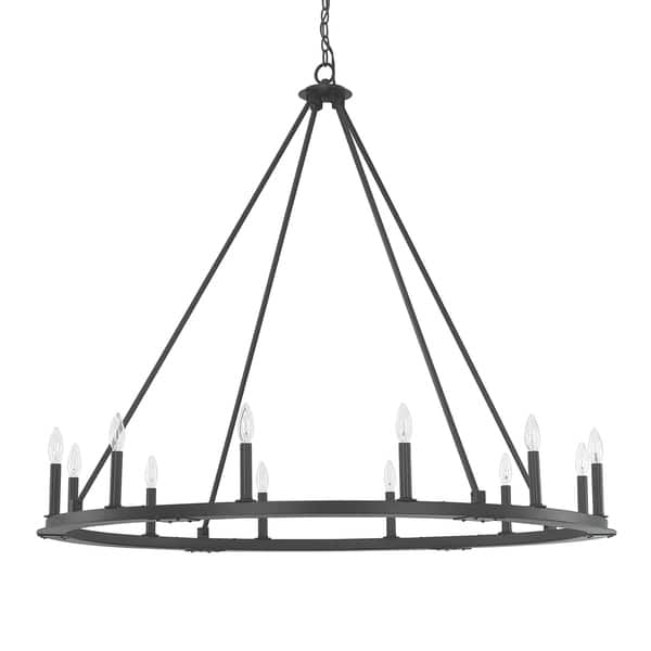 slide 1 of 1, Pearson 12-light Black Iron Chandelier