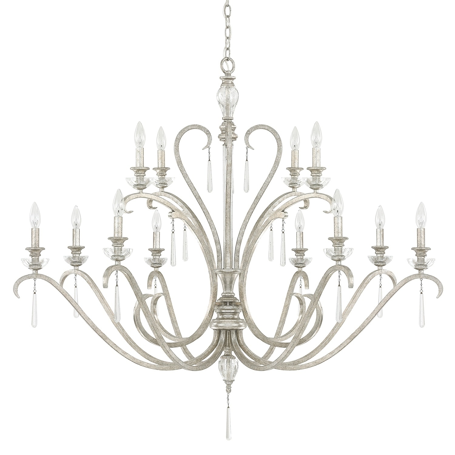 Celine 12-light Antique Silver Chandelier - Chandeliers For Bedrooms by Overstock.com
