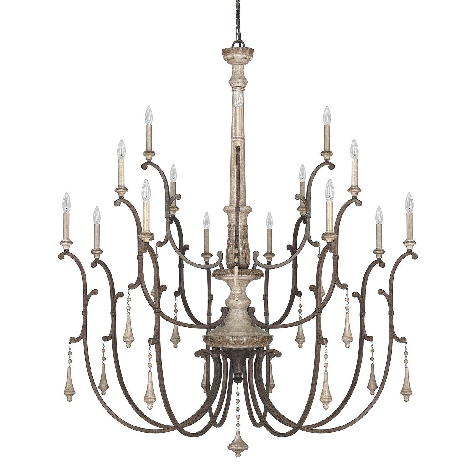 Chateau 16-light French Oak Chandelier - French Oak - Chandeliers For Bedrooms by Overstock.com