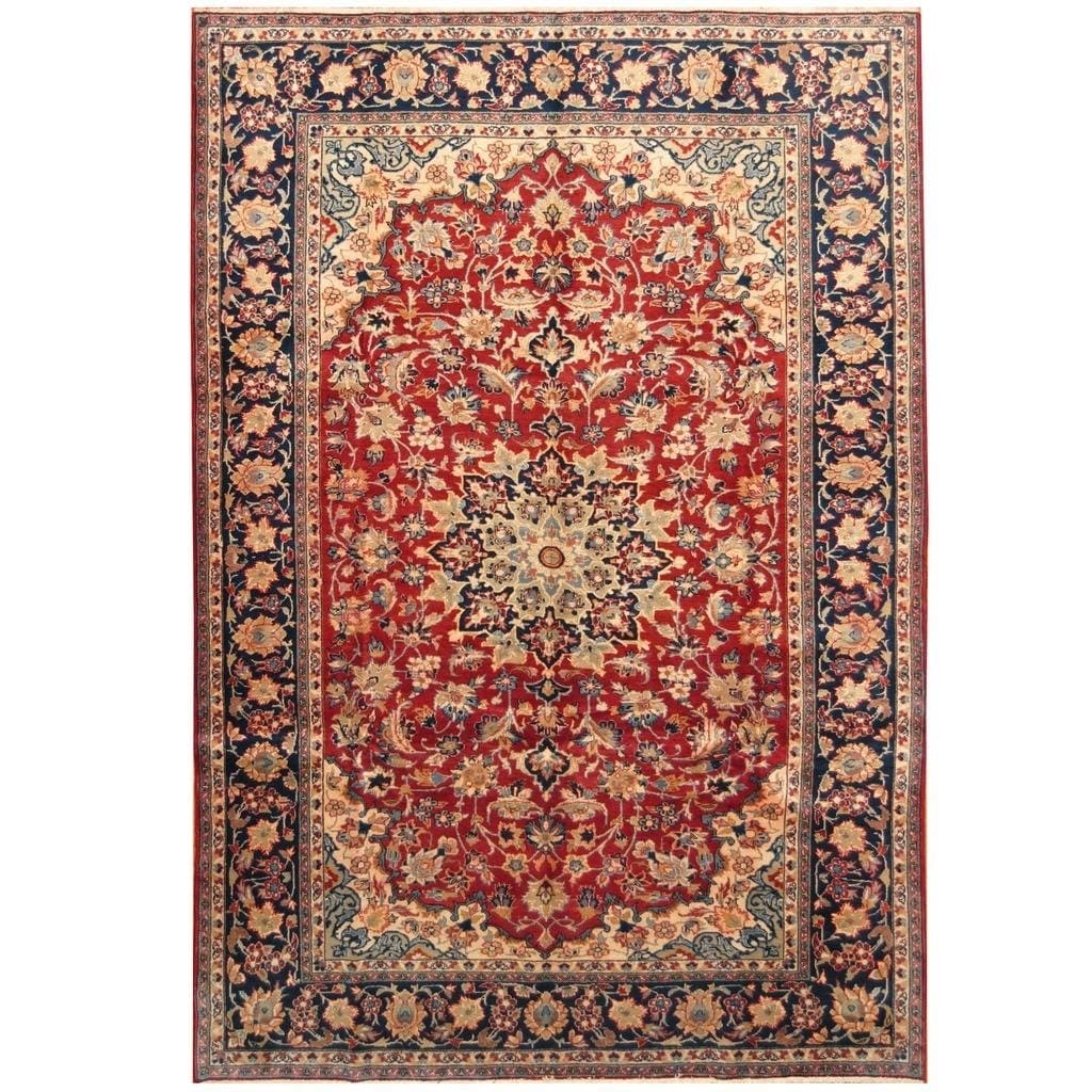 Handmade One-of-a-Kind Isfahan Wool Rug (Iran) - 7'6 x 11' - Bed