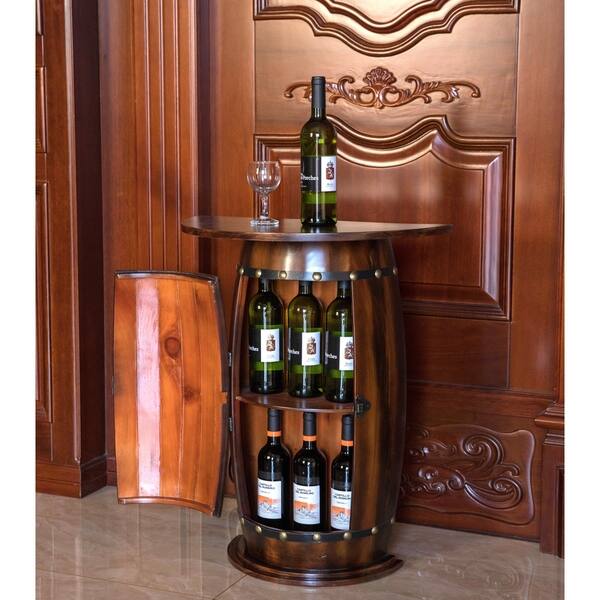 Shop Wooden Wine Rack Console Bar End Table Lockable Cabinet