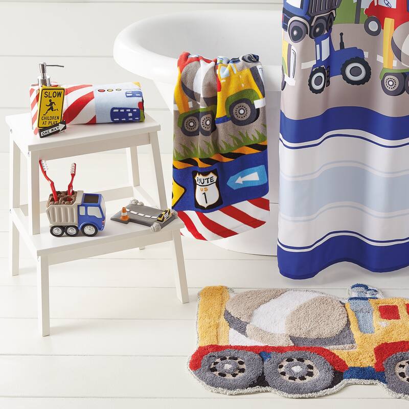 Dream Factory Trains and Trucks Cotton Bath Towel - 20Wx50L