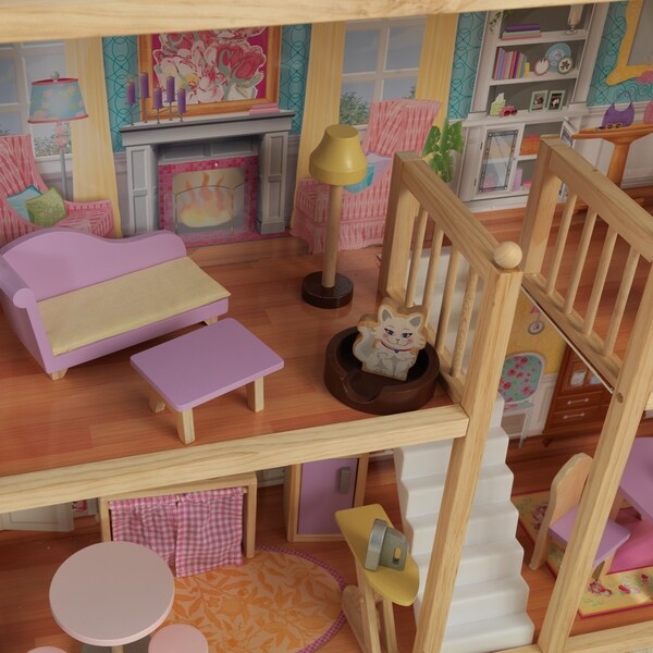 kidkraft grand view mansion dollhouse with ez kraft assembly