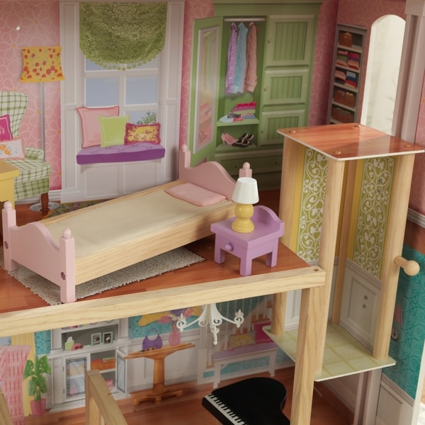 kidkraft grand view mansion dollhouse with ez kraft assembly and 34 accessories
