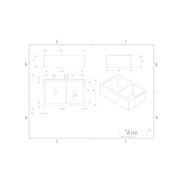 Versailles Farmhouse/Apron-Front Handmade Copper 33 in. Single Bowl Kitchen Sink with Grid