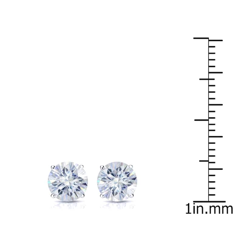 Auriya 1 1/2ct TW Round Moissanite Stud Earrings 14k Gold - 5.9 mm, Push-Backs