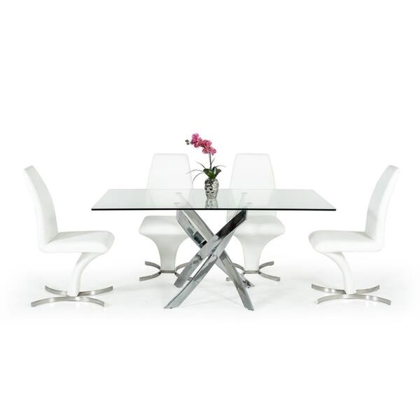 Modrest Pyrite Modern Rectangular Gl Dining Table
