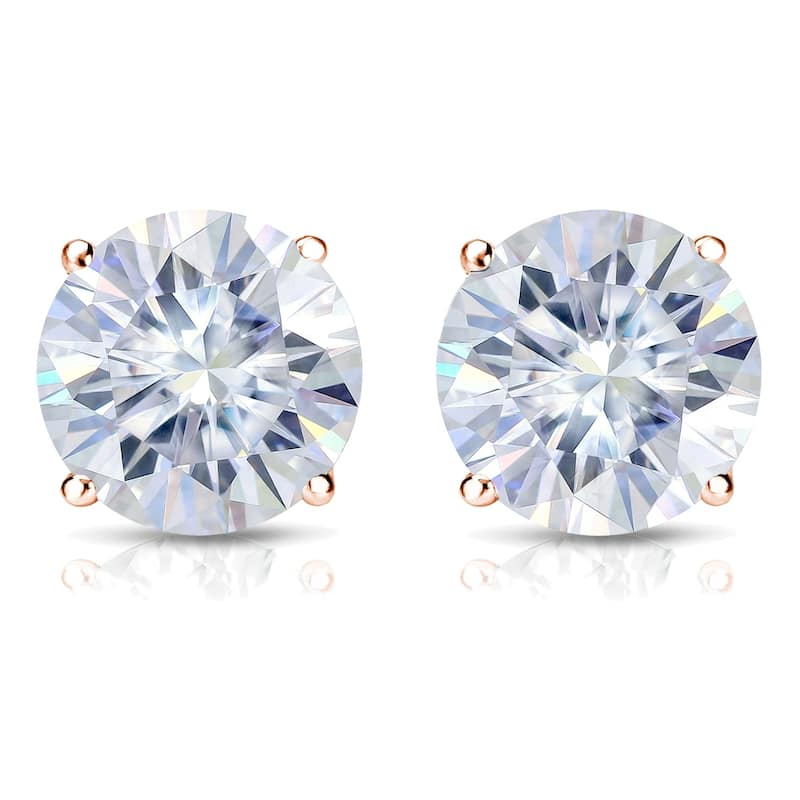 Auriya 1 1/2ct TW Round Moissanite Stud Earrings 14k Gold - 5.9 mm, Screw-Backs