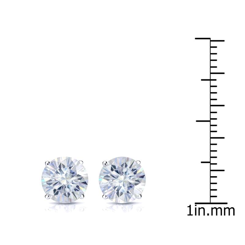 Auriya 2 1/2ct TW Round Moissanite Stud Earrings 14k Gold - 7 mm, Screw-Backs