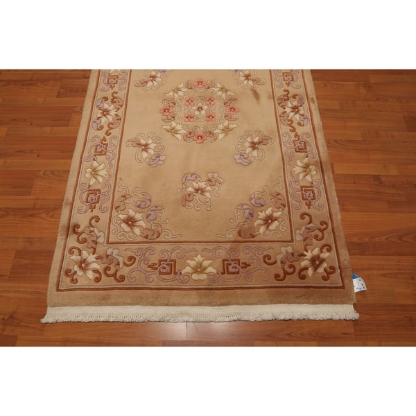 Thick Pile Aubusson Hand Knotted Wool Oriental Area Rug 4 X6 Tan Brown 4 X 6 On Sale Overstock 23443337
