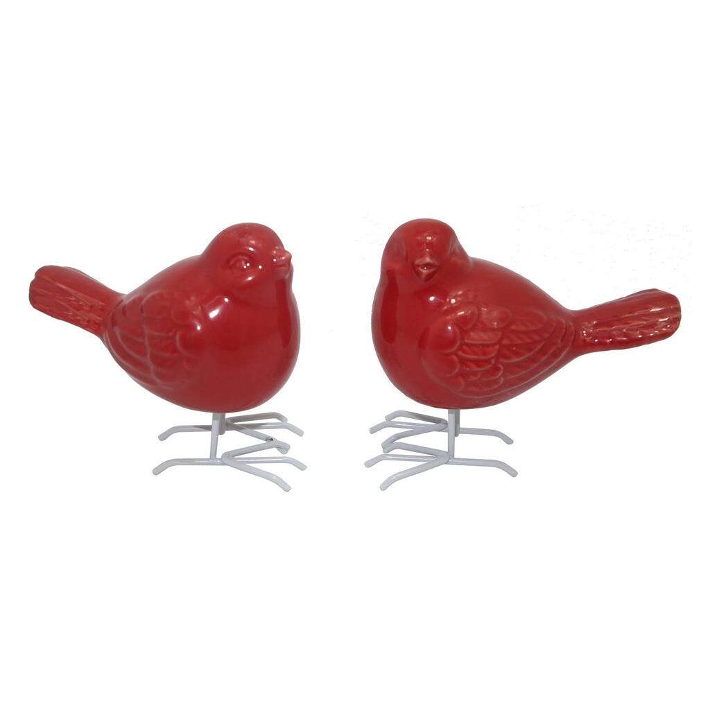 Three Hands 3.75 " Red - CERAMIC BIRD S/2-RED