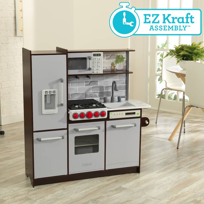 Uptown Elite Espresso Play Kitchen with EZ Kraft Assembly