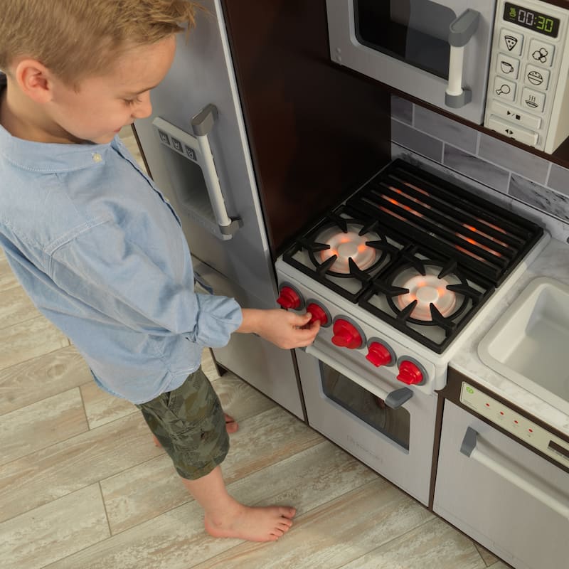 Uptown Elite Espresso Play Kitchen with EZ Kraft Assembly