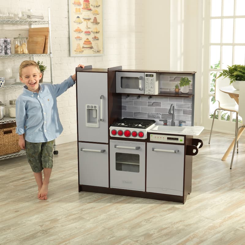 Uptown Elite Espresso Play Kitchen with EZ Kraft Assembly