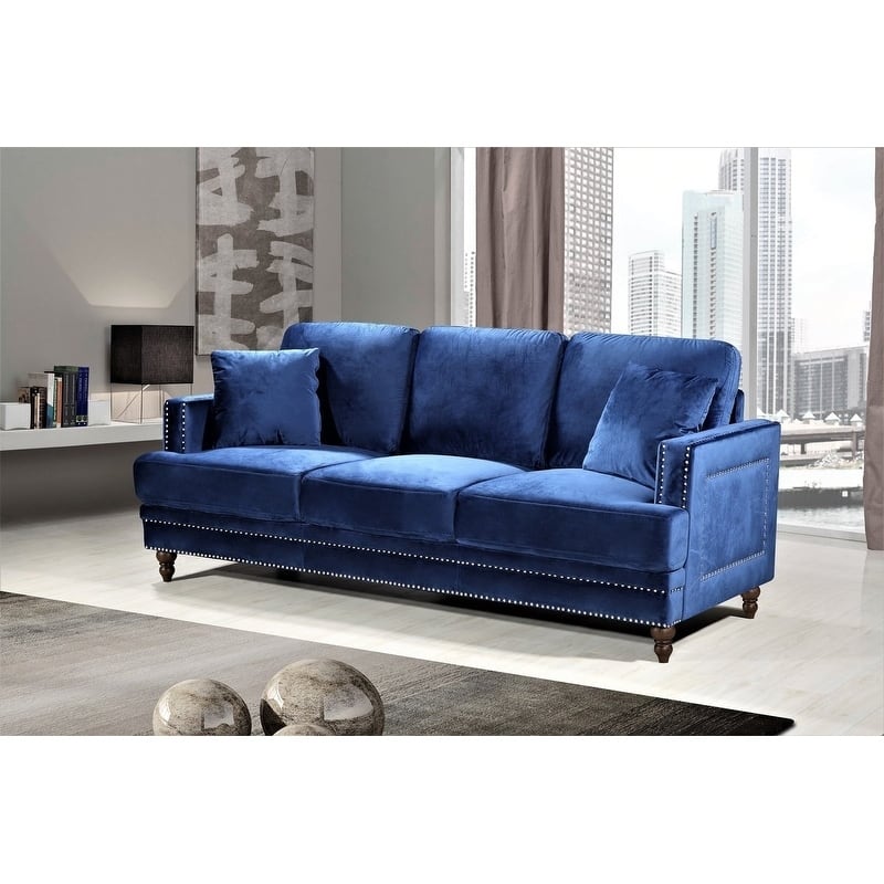 Aadi Velvet Upholstered Button-tufted Sofa