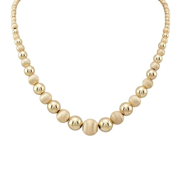 14kt gold bead necklace