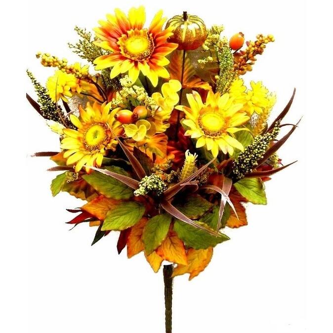 Faux Pumpkins, Sunflowers, Daisy, Berries, Leaves, Filler Mixed Bush - GPB140-MIXED