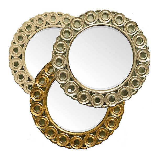 Shop Essential Decor & Beyond 3pc Wood Carved Round Accent ...