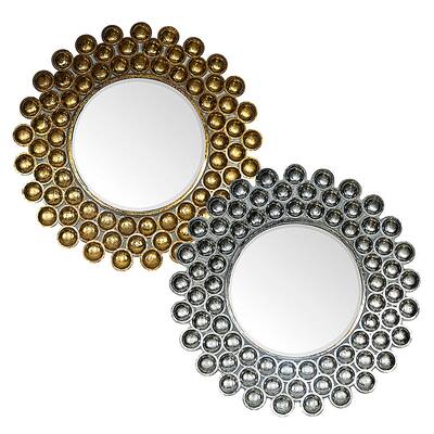 Essential Decor & Beyond 2pc. Metal Accent Mirror EN18438 - Gold/Silver - 3.5 x 36 x 36