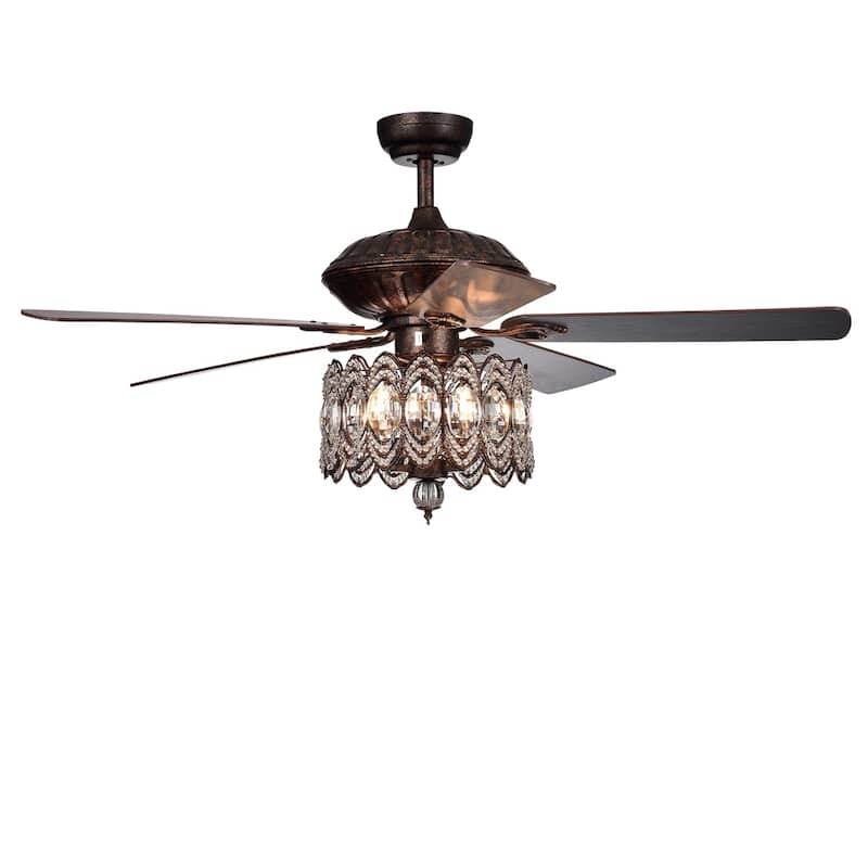 Copper Grove Dejes 52-inch Rustic Bronze Chandelier Ceiling Fan
