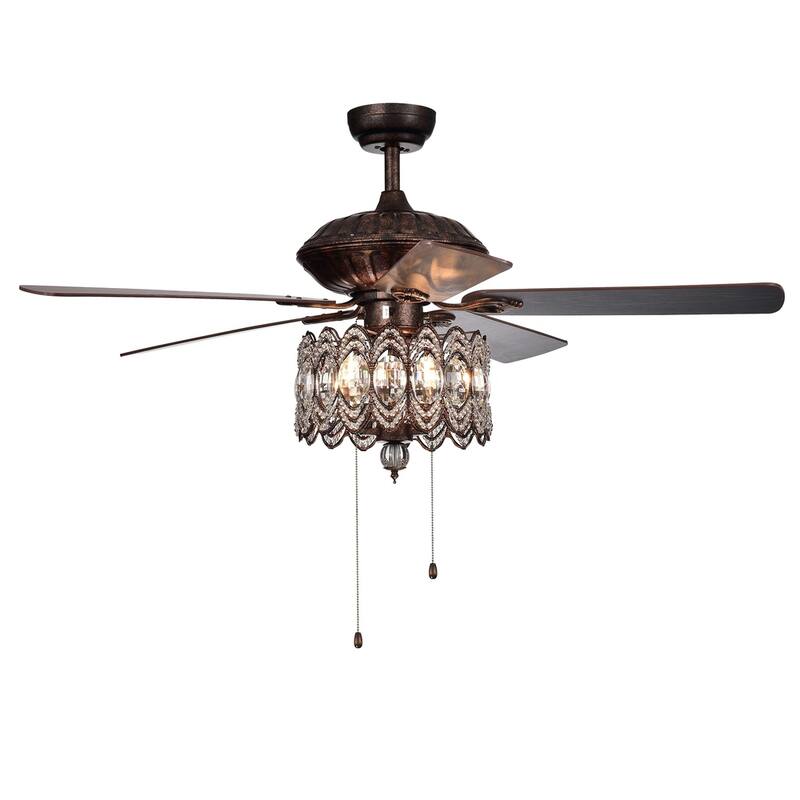 Copper Grove Dejes 52-inch Rustic Bronze Chandelier Ceiling Fan