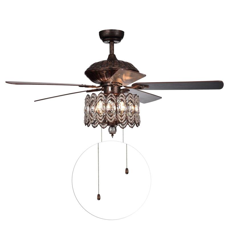 Copper Grove Dejes 52-inch Rustic Bronze Chandelier Ceiling Fan