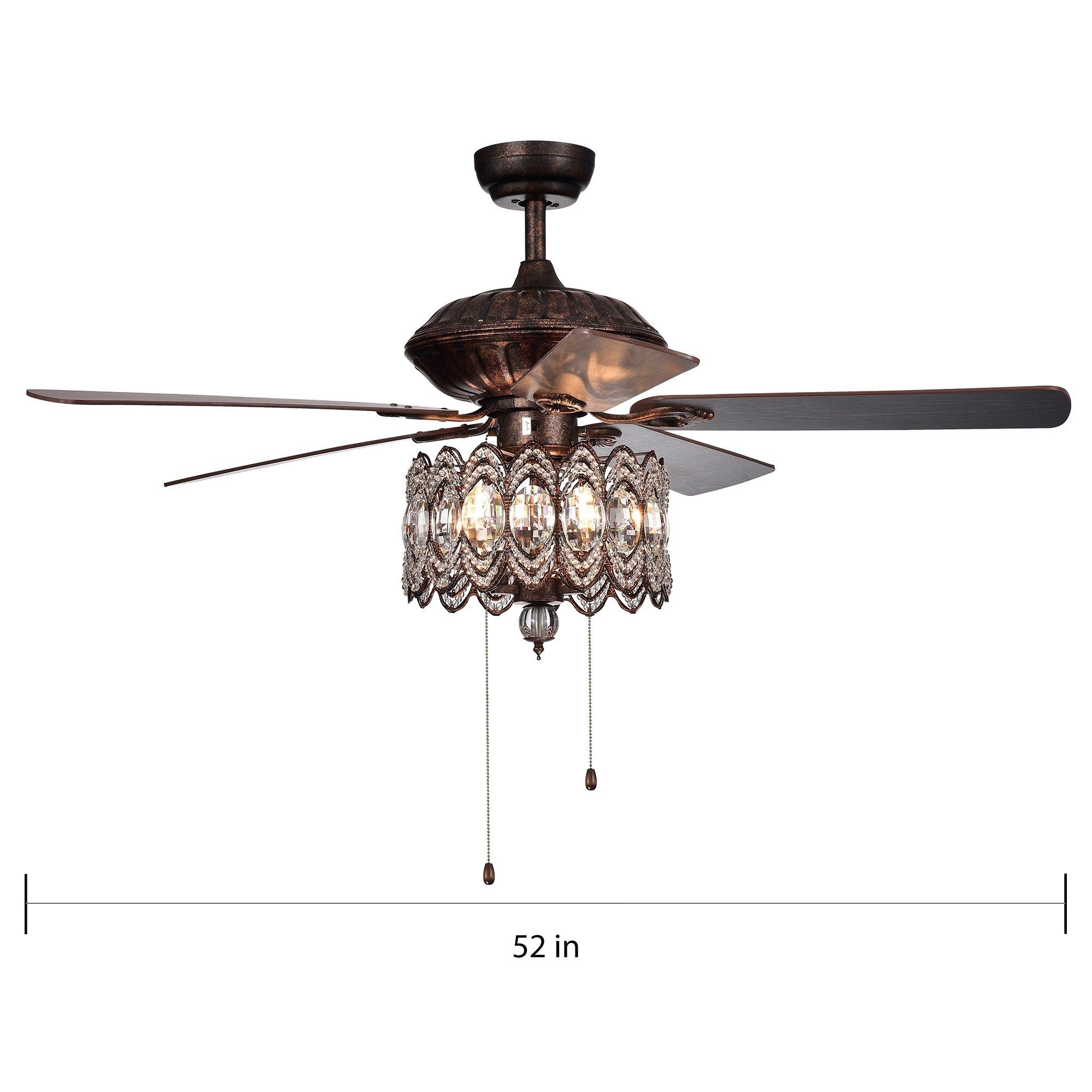 Shop Copper Grove Dejes 52 In Rustic Bronze Chandelier Ceiling