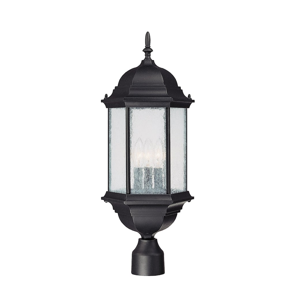 Main Street 3-light Black Outdoor Post Lantern