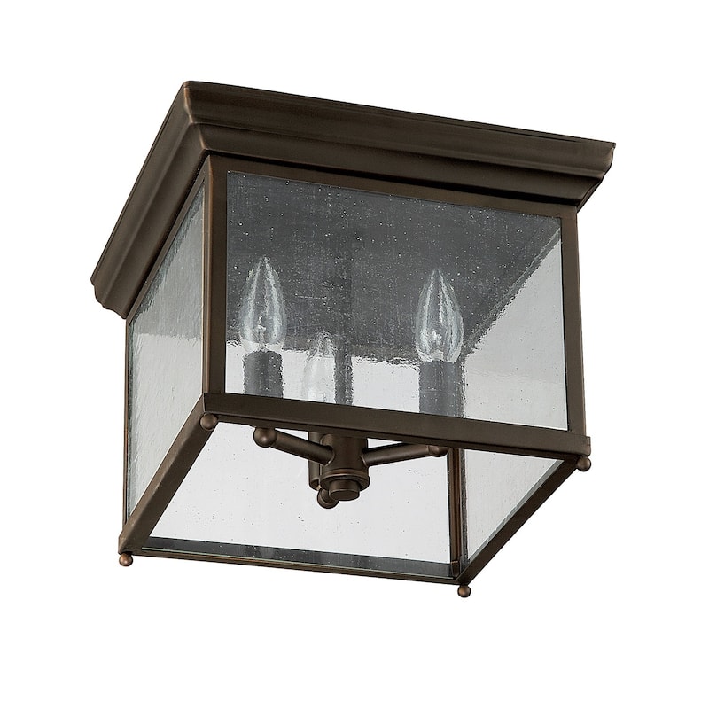 3-light Old Bronze Outdoor Flush Mount