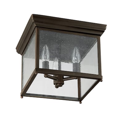 3-light Old Bronze Outdoor Flush Mount