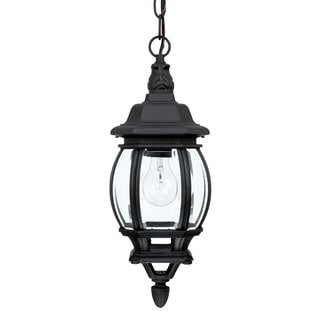 French Country 1-light Black Outdoor Hanging Lantern