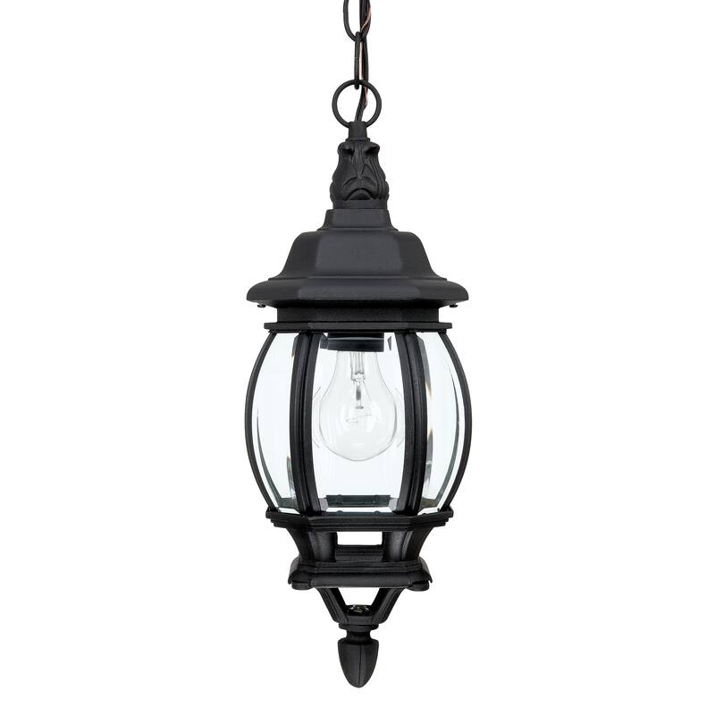 French Country 1-light Black Outdoor Hanging Lantern