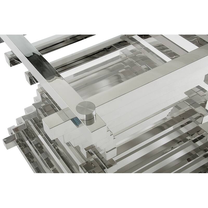 Modrest Crawford Contemporary Clear Glass Square Dining Table